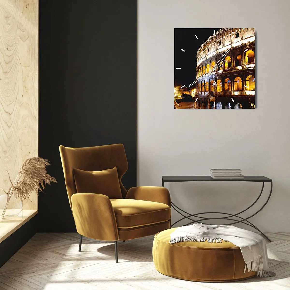 Wanduhr - Glasuhr - Es ist Zeit, die Spiele zu beginnen - 40x40 cm