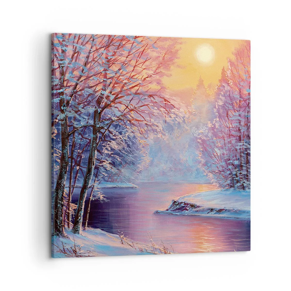 Bild auf Leinwand - Leinwandbild - Die Farben des Winters - 50x50 cm