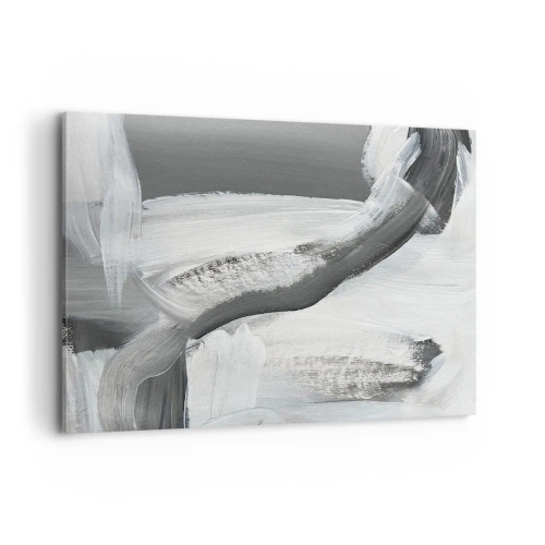Bild auf Leinwand - Leinwandbild - Grau-weiße Abstraktion mit dynamischen Linien - 120x80cm - Entscheidender Schritt - Moderne Wanddekoration für Wohnzimmer und Schlafzimmer ARTTOR