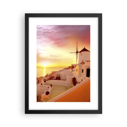 Poster in einem schwarzem Rahmen - In Weiß und Gold schmelzen - 30x40 cm