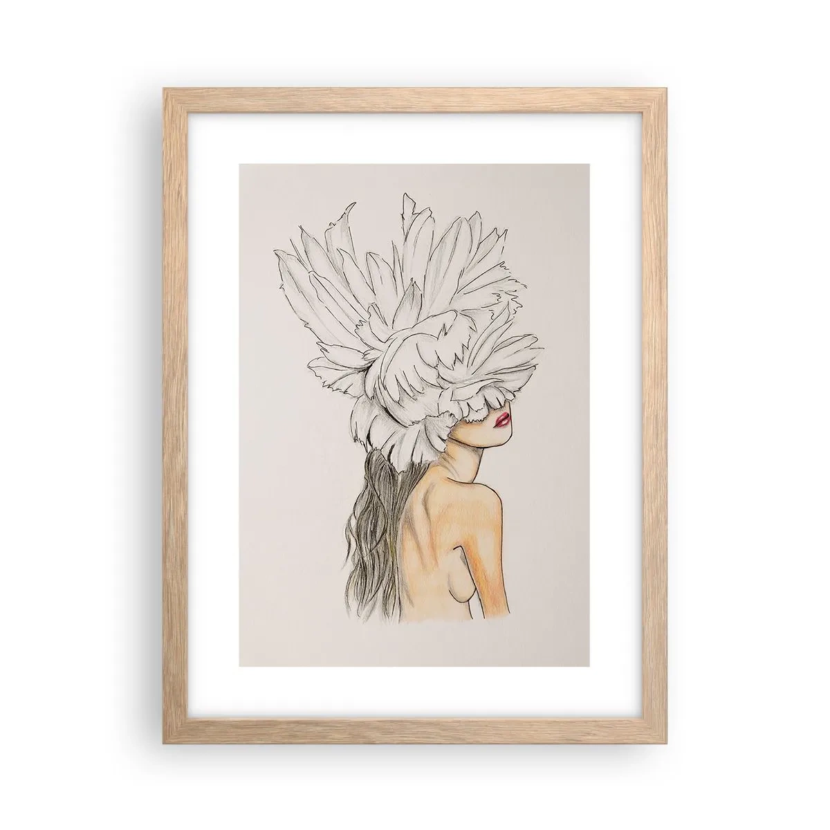 Poster in einem Rahmen aus heller Eiche - Gekrönte Schönheit - 30x40 cm