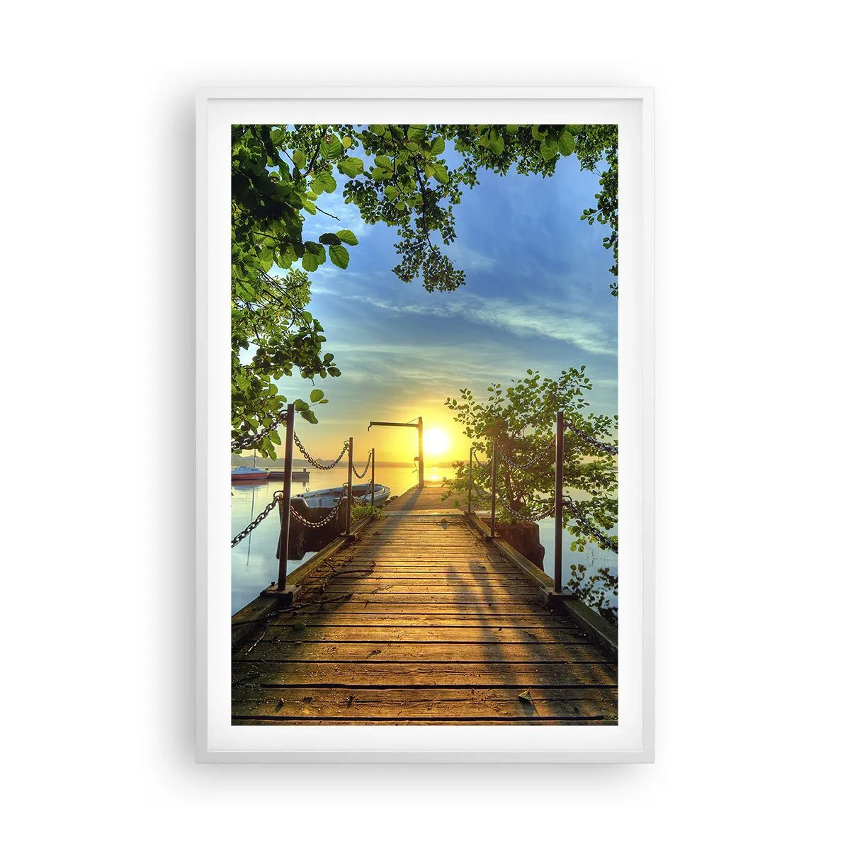 Poster in einem weißen Rahmen - Westen auf dem Wasser - 61x91 cm