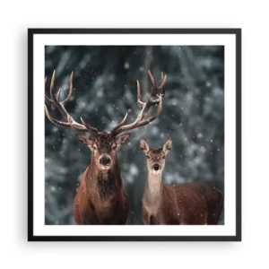 Poster in einem schwarzem Rahmen - Herr des Waldes mit seiner Frau - 60x60 cm