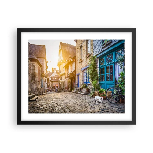 Poster in einem schwarzem Rahmen - Der weiße Geist der Stadt - 50x40 cm