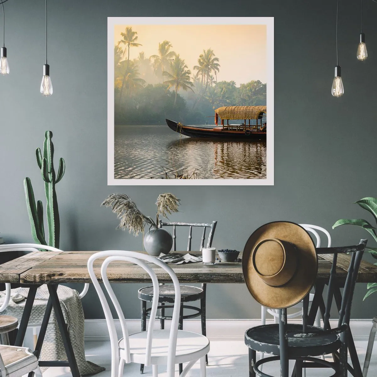 Poster - Haus am Fluss - 30x30 cm