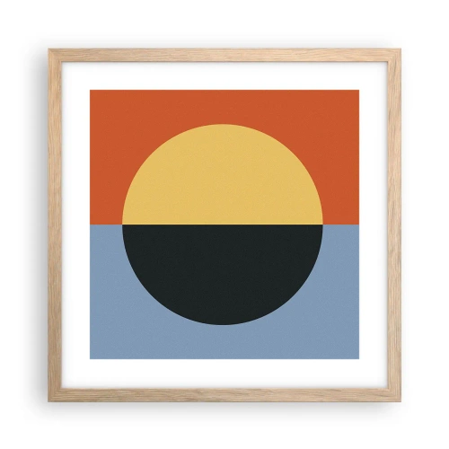 Poster in einem Rahmen aus heller Eiche - Eine Komposition aus Wärme und Kühle - 40x40 cm