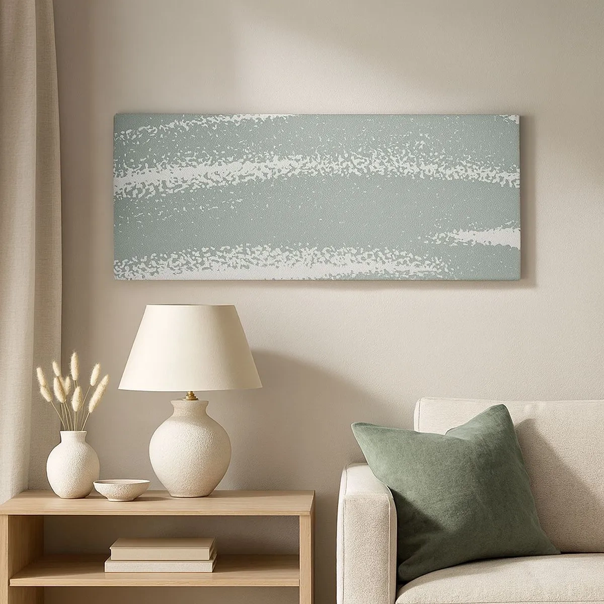 Bild auf Leinwand - Leinwandbild - Abstraktion im Winterklima - 100x40 cm