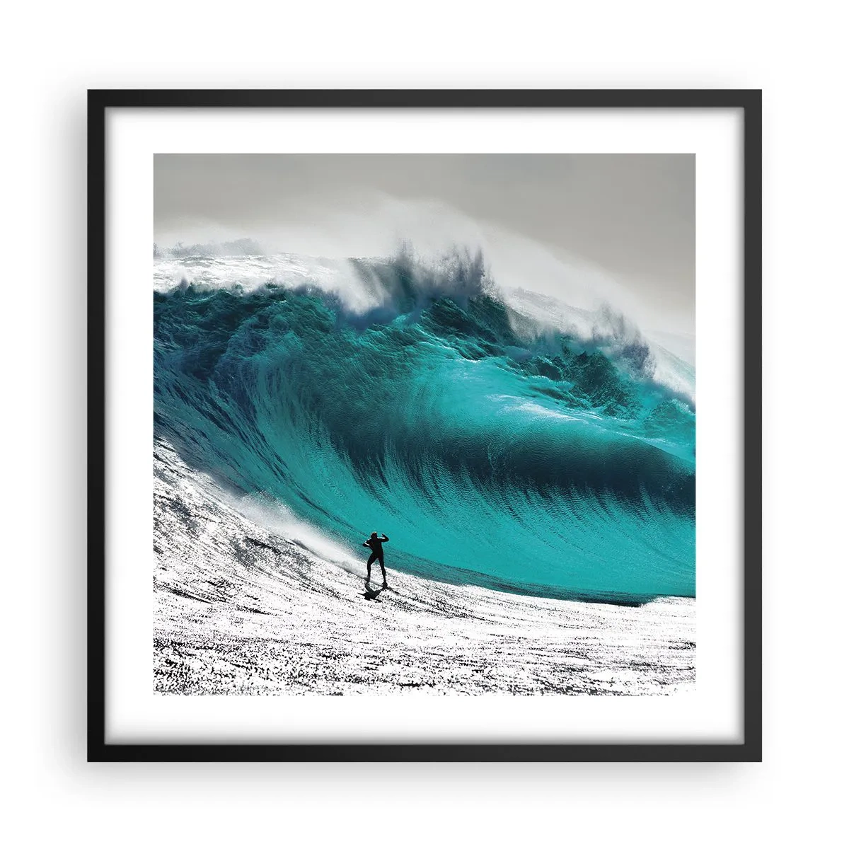 Poster in einem schwarzem Rahmen - Herausforderung angenommen - 50x50 cm