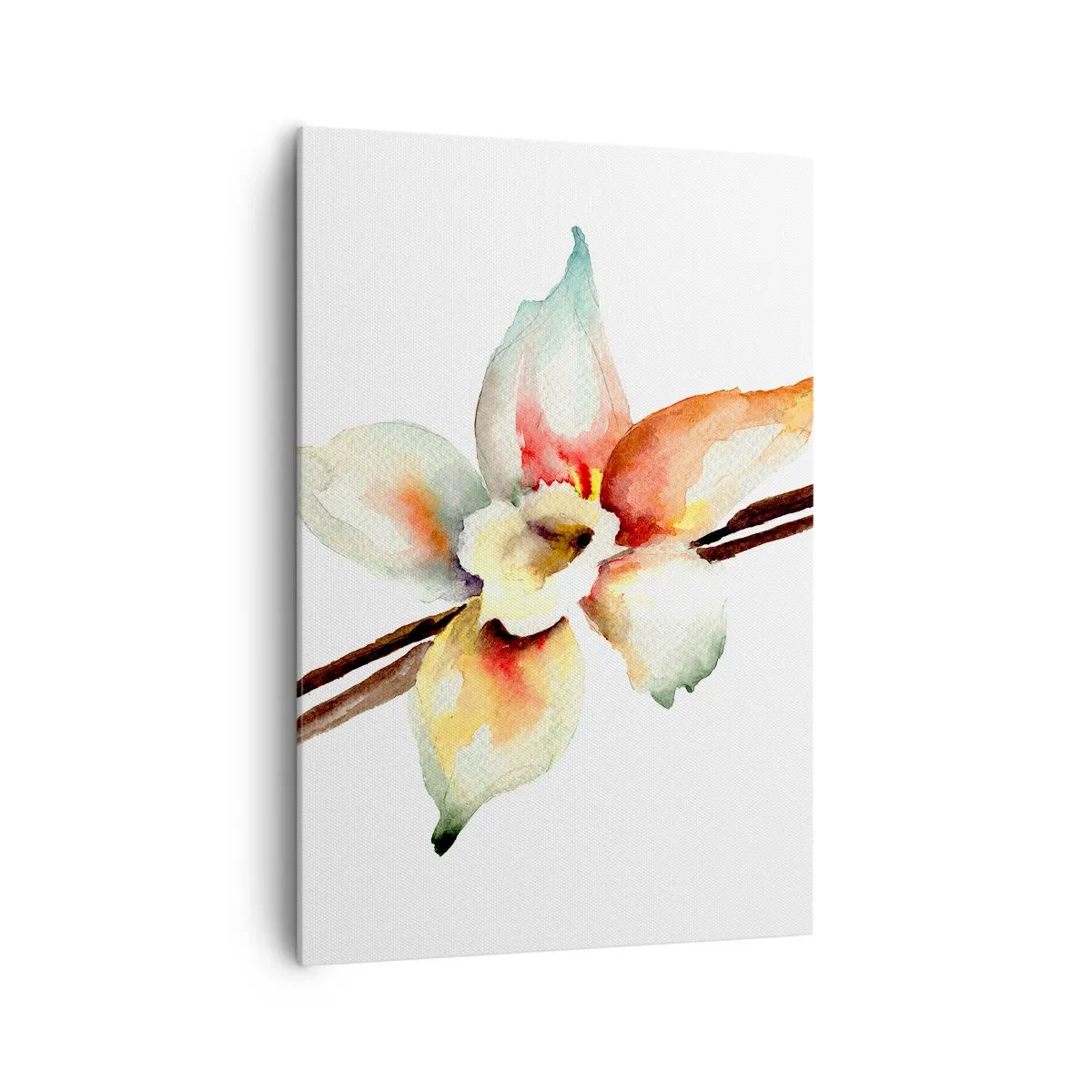 Bild auf Leinwand - Leinwandbild - Aquarell-Blumenillustration in Pastellfarben - 70x100cm - Süße mit Farbe verschüttet - Moderne Wanddekoration für Wohnzimmer und Schlafzimmer ARTTOR
