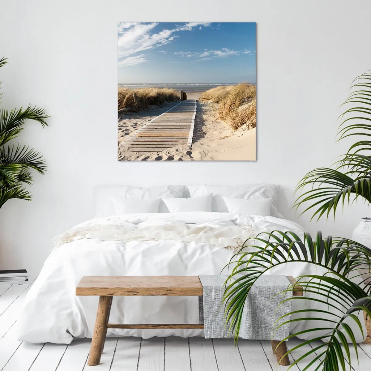 Bild auf Leinwand - Leinwandbild - Hinter der Düne, im Rauschen des Grases - 30x30 cm