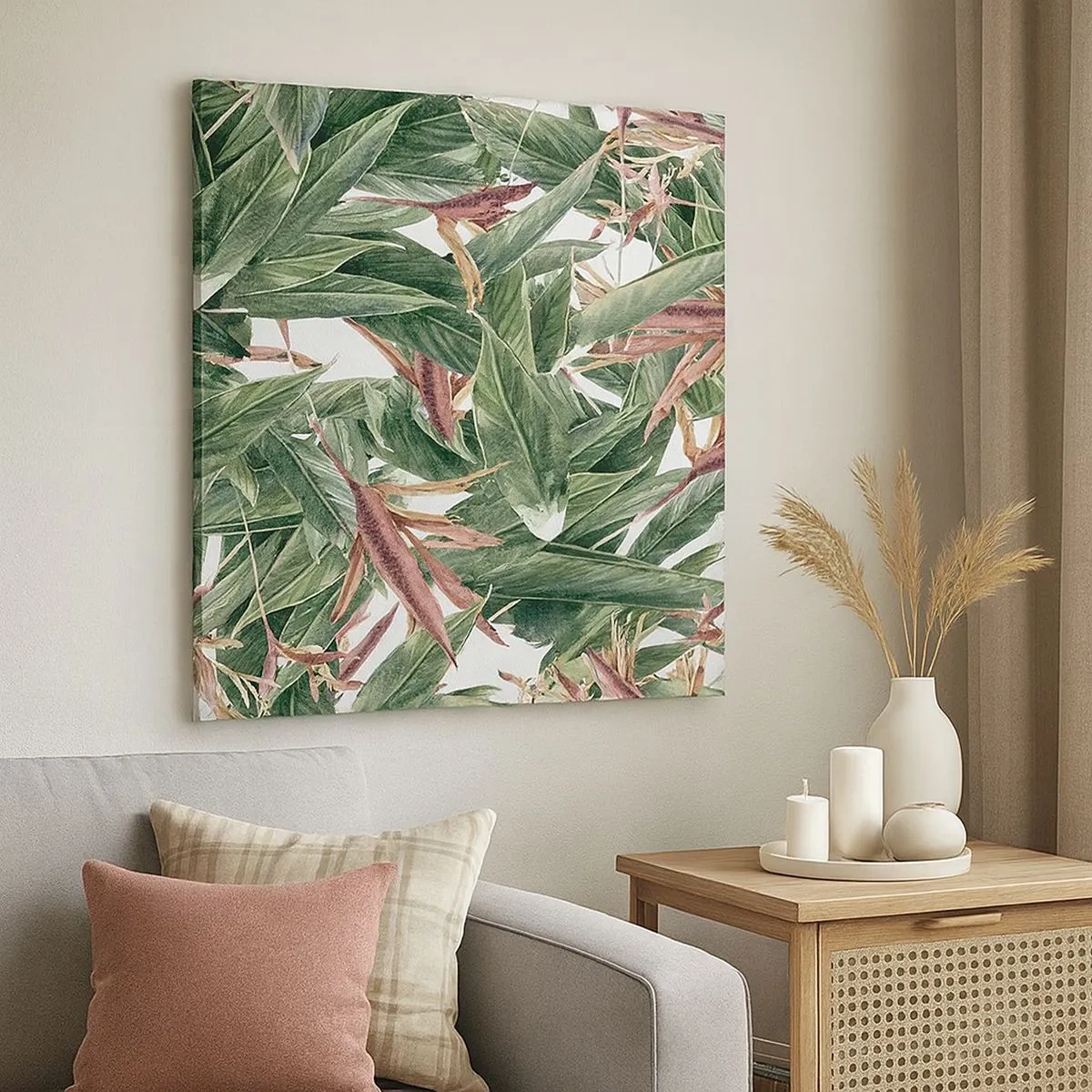 Bild auf Leinwand - Leinwandbild - Smaragd-lila Dickicht - 30x30 cm