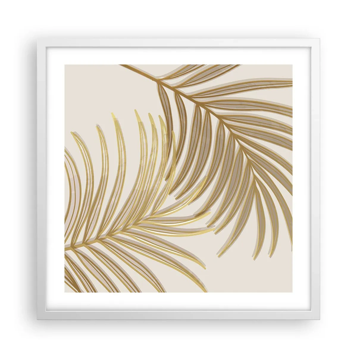 Poster in einem weißen Rahmen - Goldene Palme! - 50x50 cm