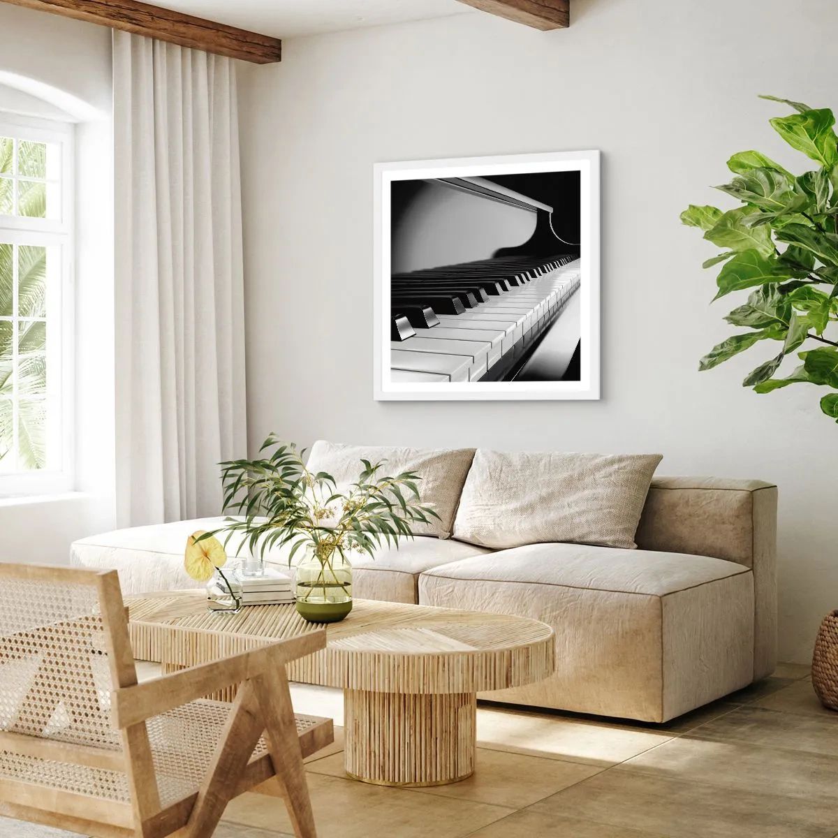 Poster in einem weißen Rahmen - Harmonie von Formen und Farben - 50x50 cm