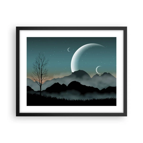 Poster in einem schwarzem Rahmen - Karneval in der Sternenacht - 50x40 cm