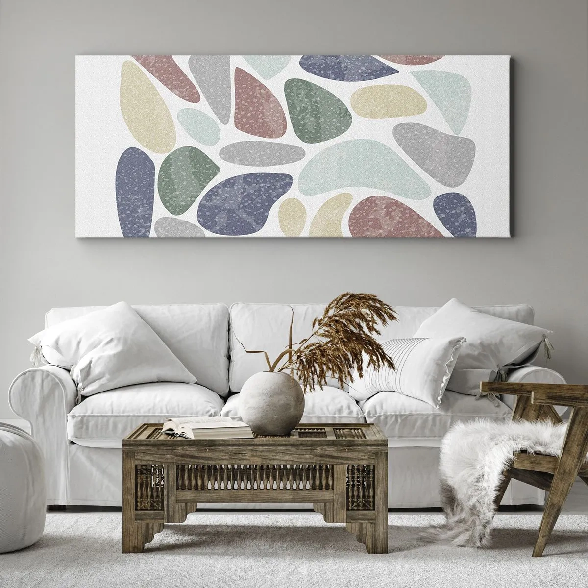 Bild auf Leinwand - Leinwandbild - Mosaik aus pulverförmigen Farben - 100x40 cm