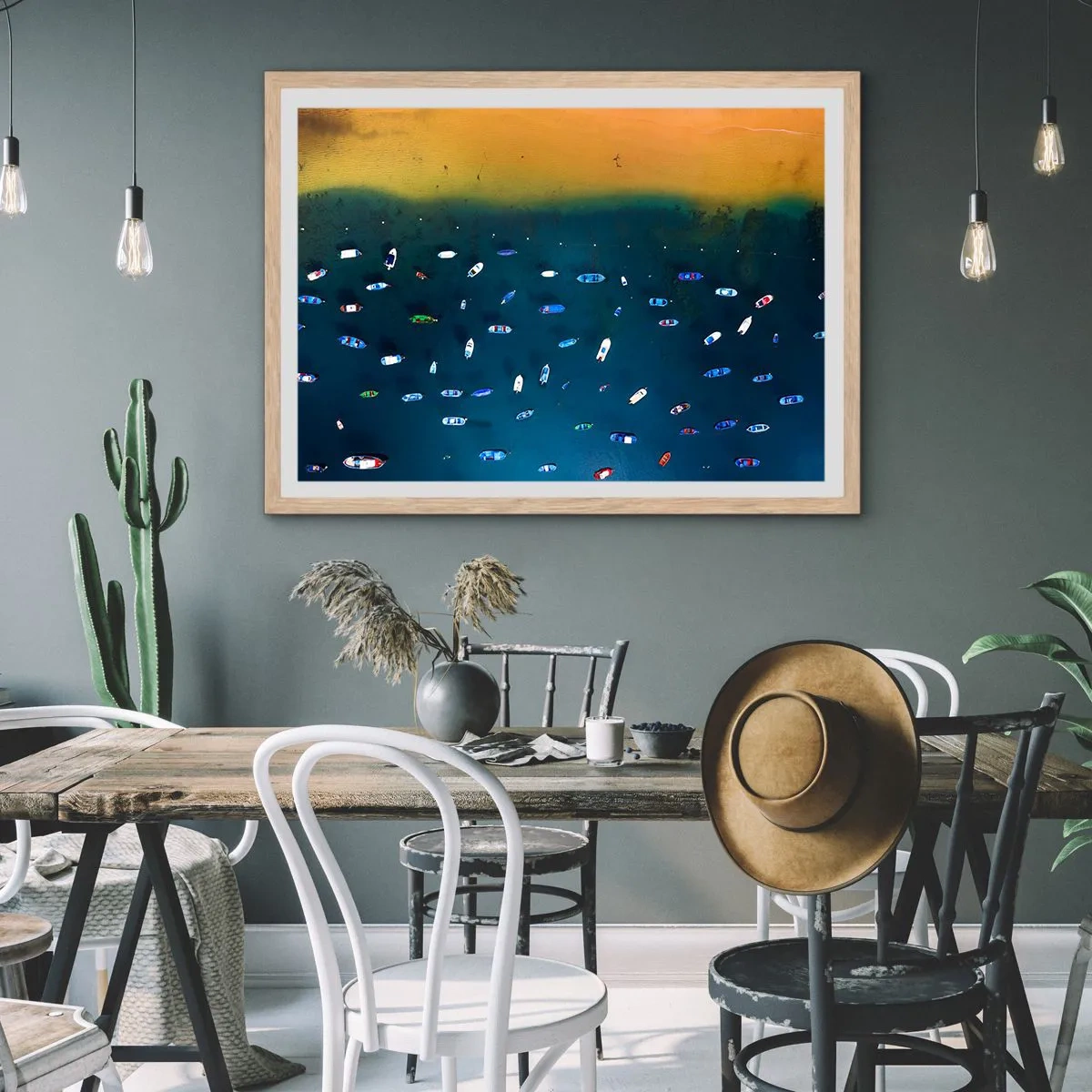 Poster in einem Rahmen aus heller Eiche - Feiertagsspiel - 70x50 cm