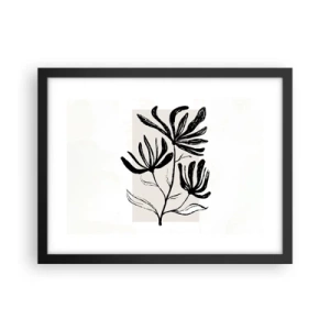 Poster in einem schwarzem Rahmen - Skizze für das Herbarium - 40x30 cm