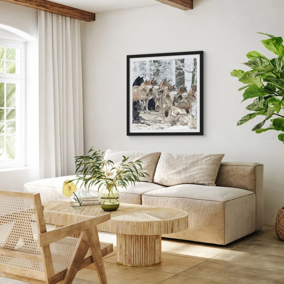 Poster in einem schwarzem Rahmen - Familie und Freunde - 30x30 cm