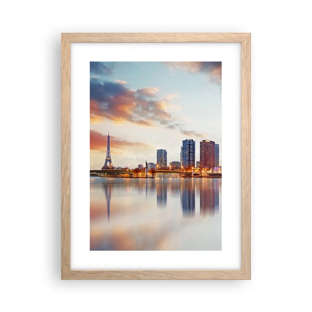 Poster in einem Rahmen aus heller Eiche - Die monumentale Ruhe von Paris - 30x40 cm