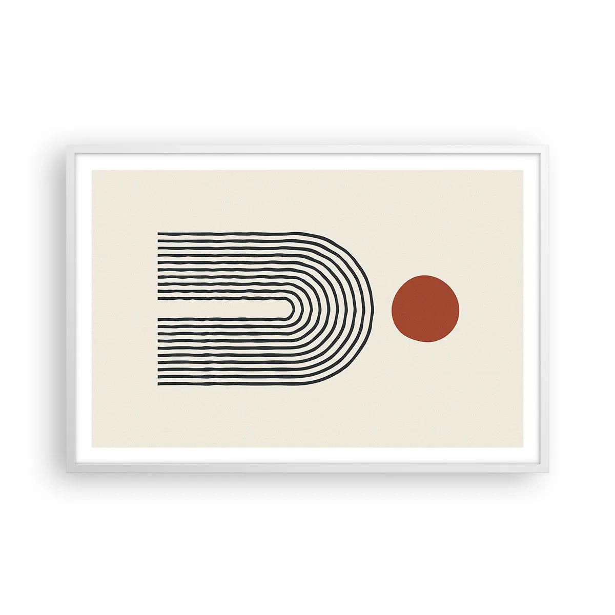 Poster in einem weißen Rahmen - Magnetismus von Formen und Farben - 91x61 cm