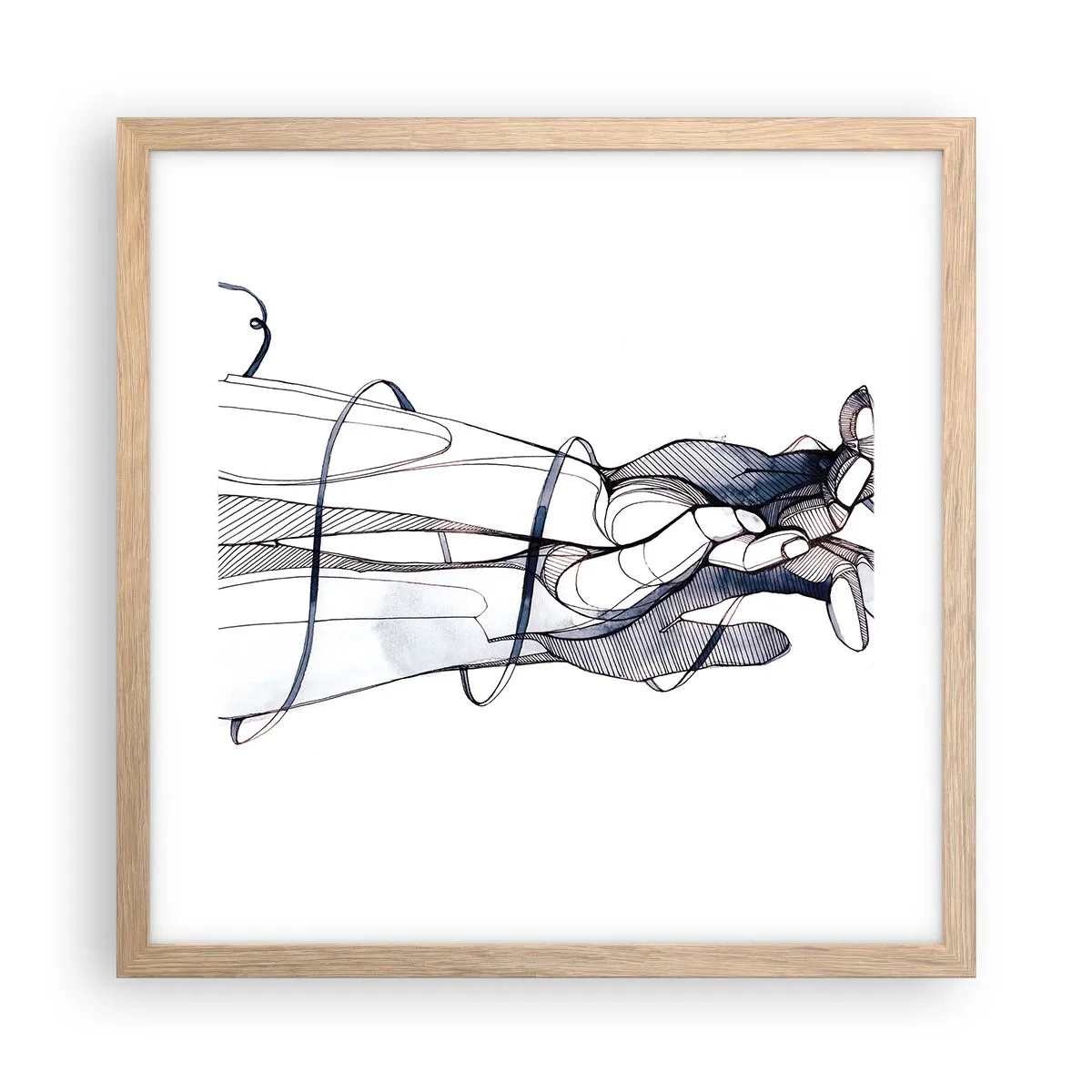 Poster in einem Rahmen aus heller Eiche - Touch-Studie - 40x40 cm