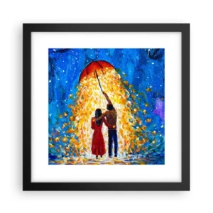 Poster in einem schwarzem Rahmen - Zauber eines Regenabends? - 30x30 cm