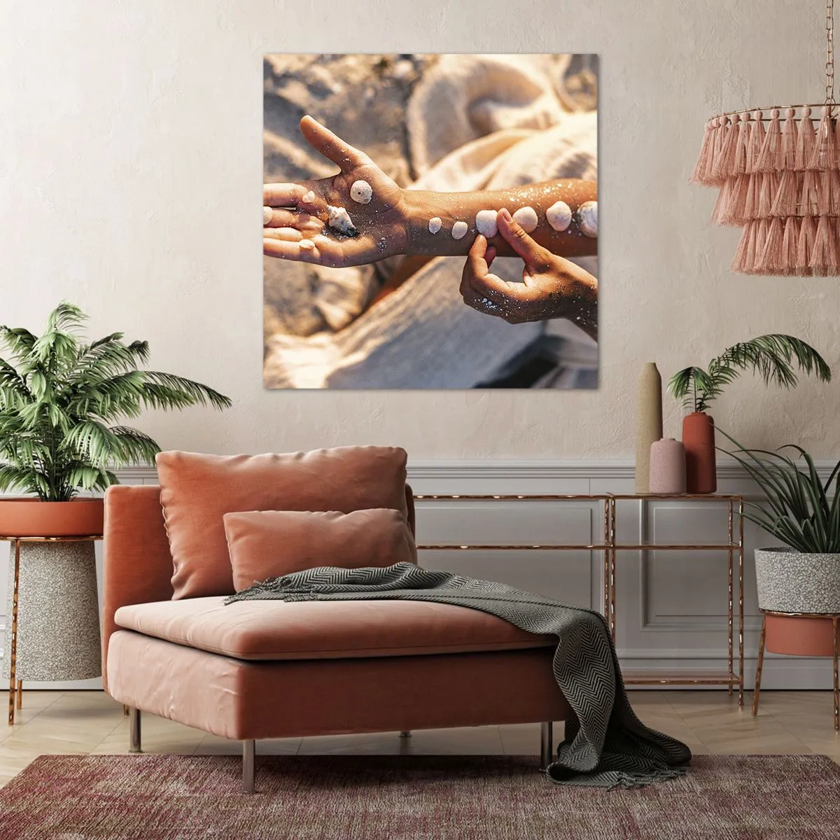 Bild auf Leinwand - Leinwandbild - Schönheit an Ihren Fingerspitzen - 70x70 cm