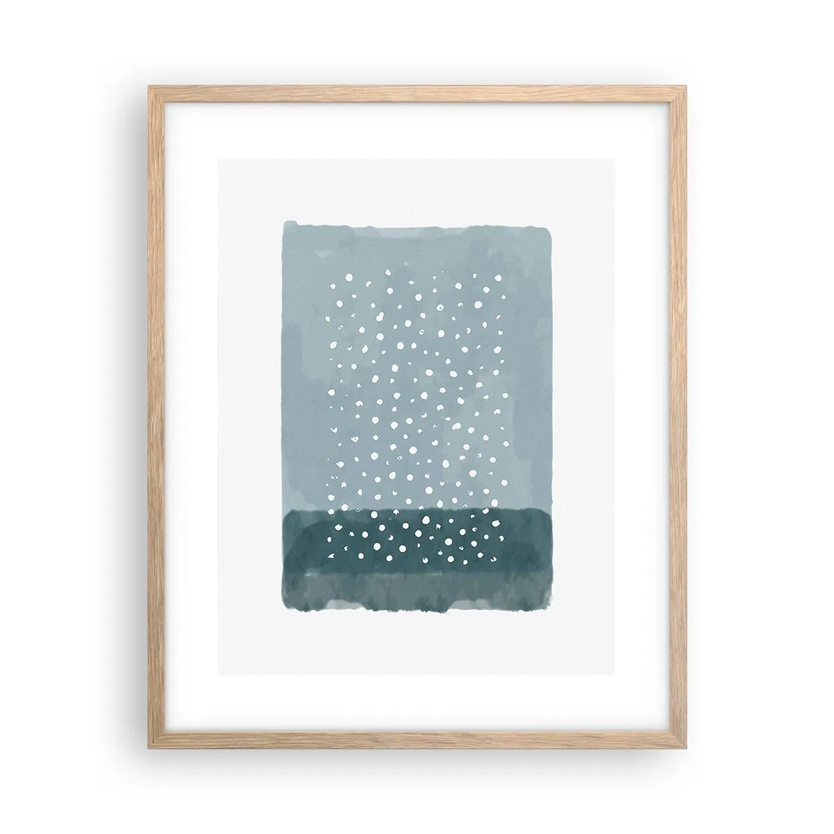 Poster in einem Rahmen aus heller Eiche - Auf Blau gewachsen - 40x50 cm