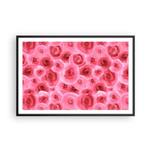 Poster in einem schwarzem Rahmen - Oben und unten Rosen - 91x61 cm