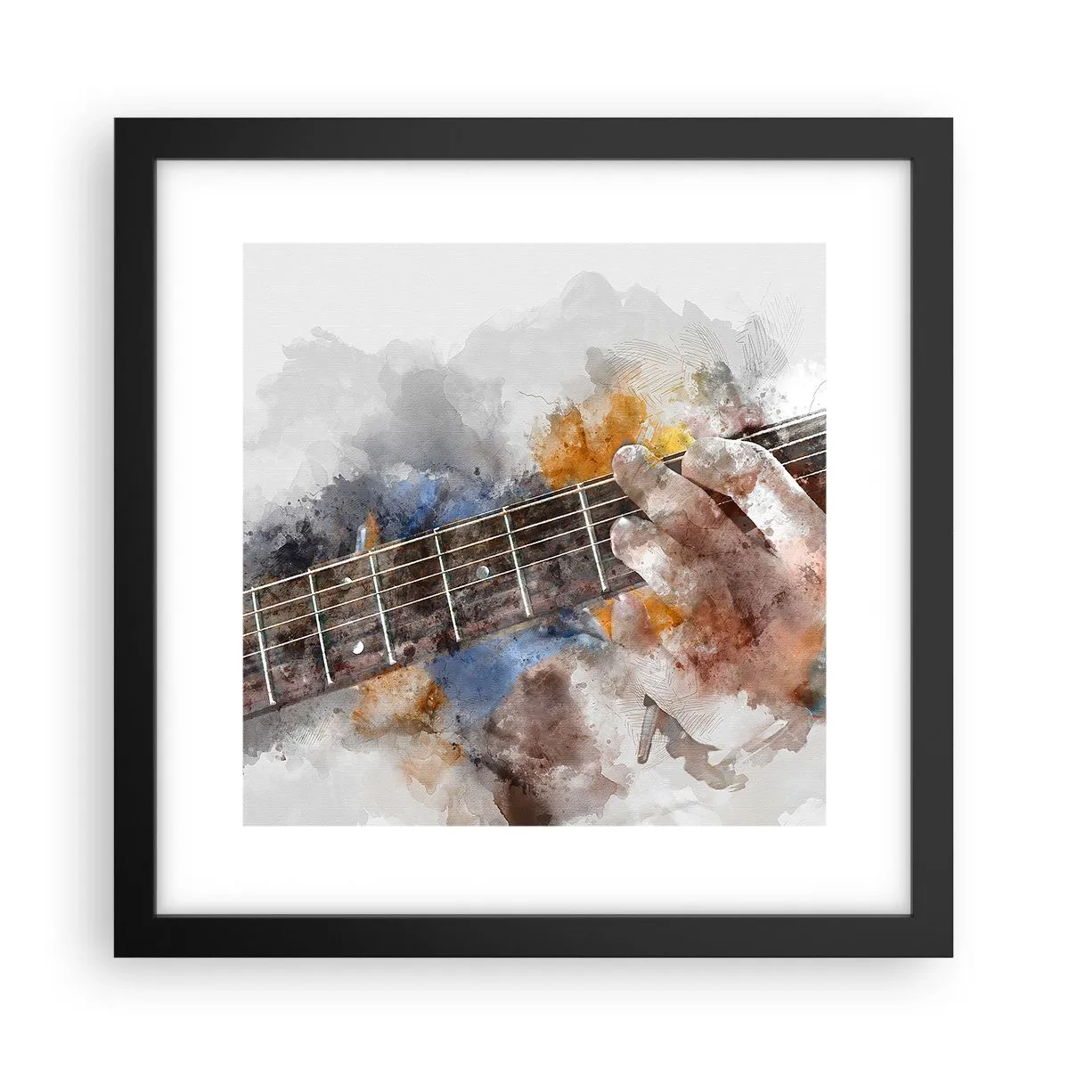 Poster in einem schwarzem Rahmen - Poesie zwischen den Saiten - 30x30 cm
