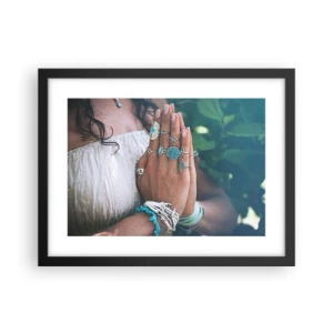 Poster in einem schwarzem Rahmen - Willkommen im Zentrum des Seins - 40x30 cm