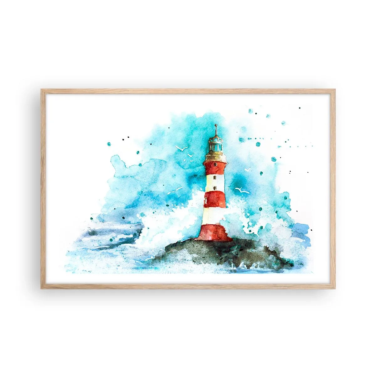 Poster in einem Rahmen aus heller Eiche - Einheit der Elemente - 91x61 cm