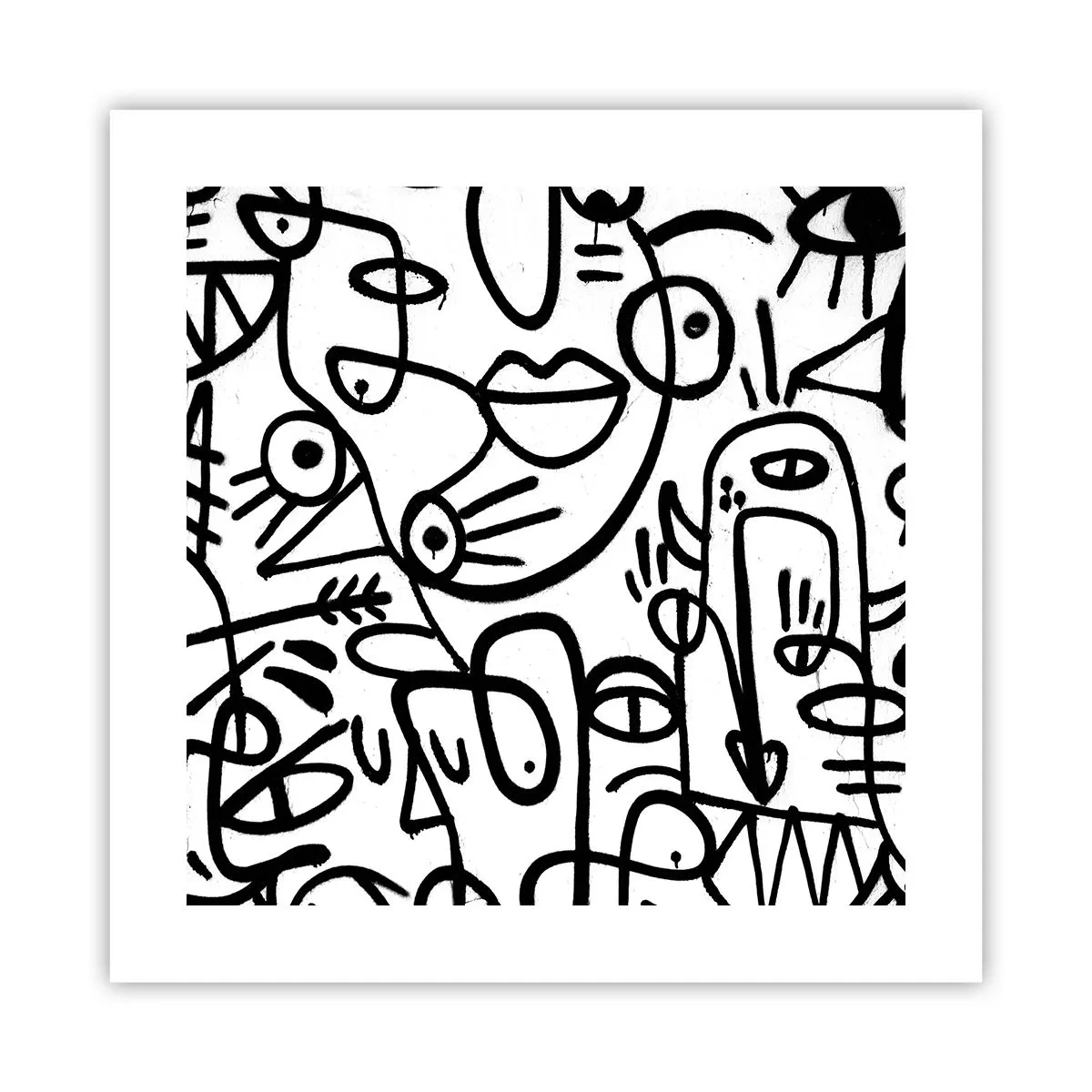 Poster - Gesichter und Luftspiegelungen - 40x40 cm