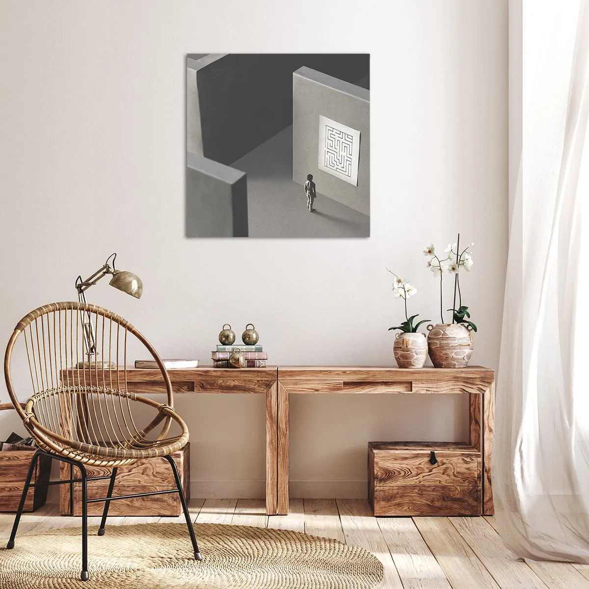 Bild auf Leinwand - Leinwandbild - Aber wo bin ich? - 60x60 cm