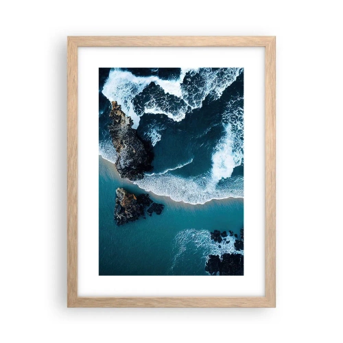 Poster in einem Rahmen aus heller Eiche - In Wellen gehüllt - 30x40 cm