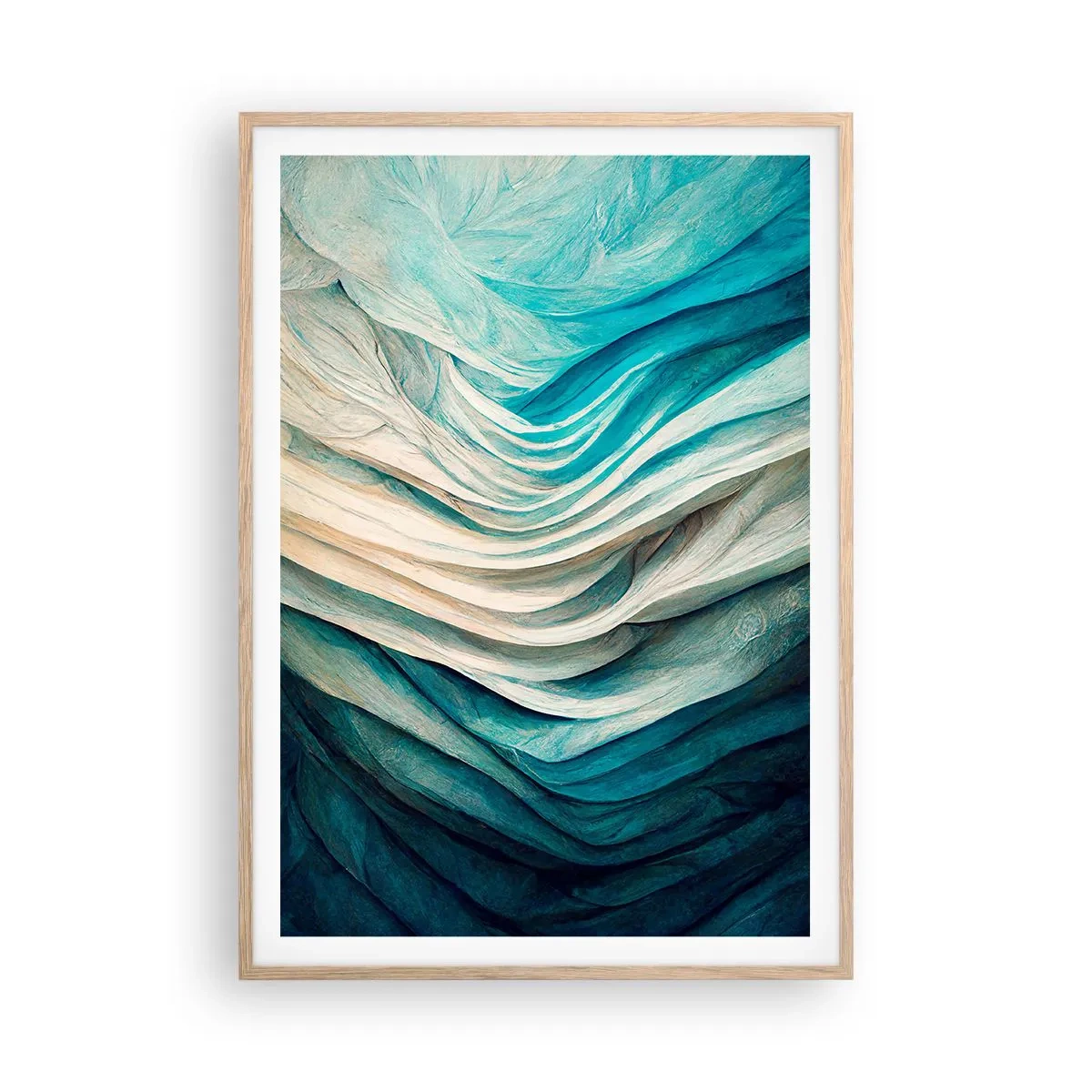 Poster in einem Rahmen aus heller Eiche - Blaue Unersättlichkeit - 70x100 cm