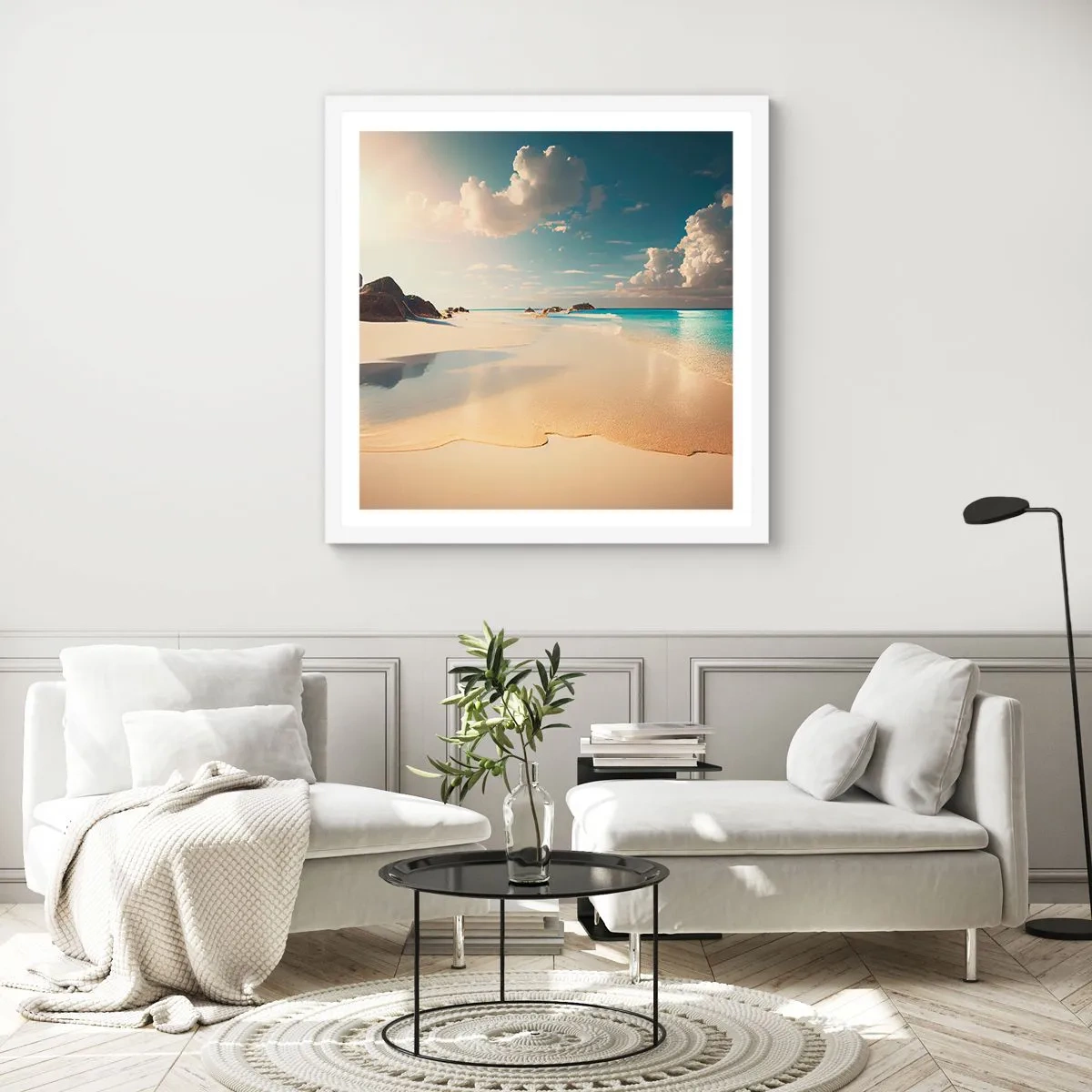 Poster in einem weißen Rahmen - Erträumter Tag - 30x30 cm