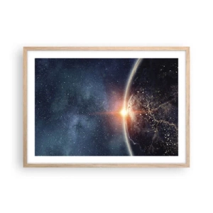 Poster in einem Rahmen aus heller Eiche - In einer neuen Perspektive - 70x50 cm