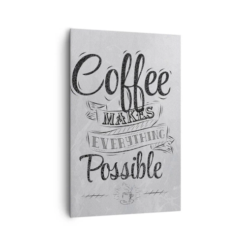 Bild auf Leinwand - Leinwandbild - Wie kann man Kaffee nicht lieben? - 80x120 cm
