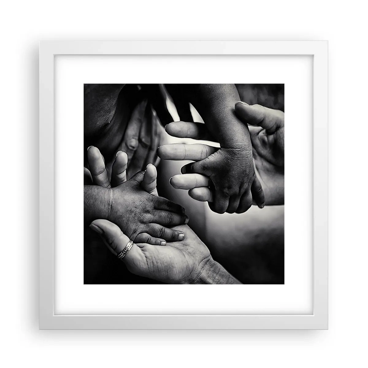 Poster in einem weißen Rahmen - Mensch sein - 30x30 cm