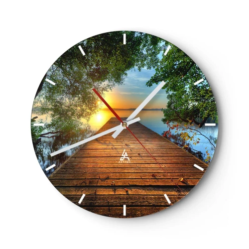 Wanduhr - Glasuhr - Nimm dir Zeit, setz dich hin - 40x40 cm