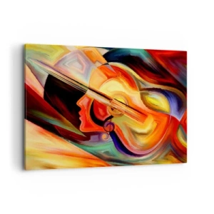 Bild auf Leinwand - Leinwandbild - Bunte Abstraktion, inspiriert von Musik und Gitarre - 120x80cm - Alles ist gut - Moderne Wanddekoration für Wohnzimmer und Schlafzimmer ARTTOR