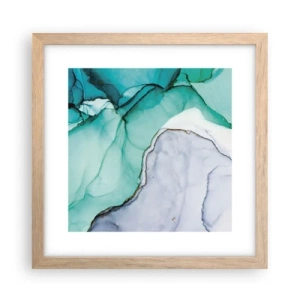 Poster in einem Rahmen aus heller Eiche - Eine Studie in Türkis - 30x30 cm