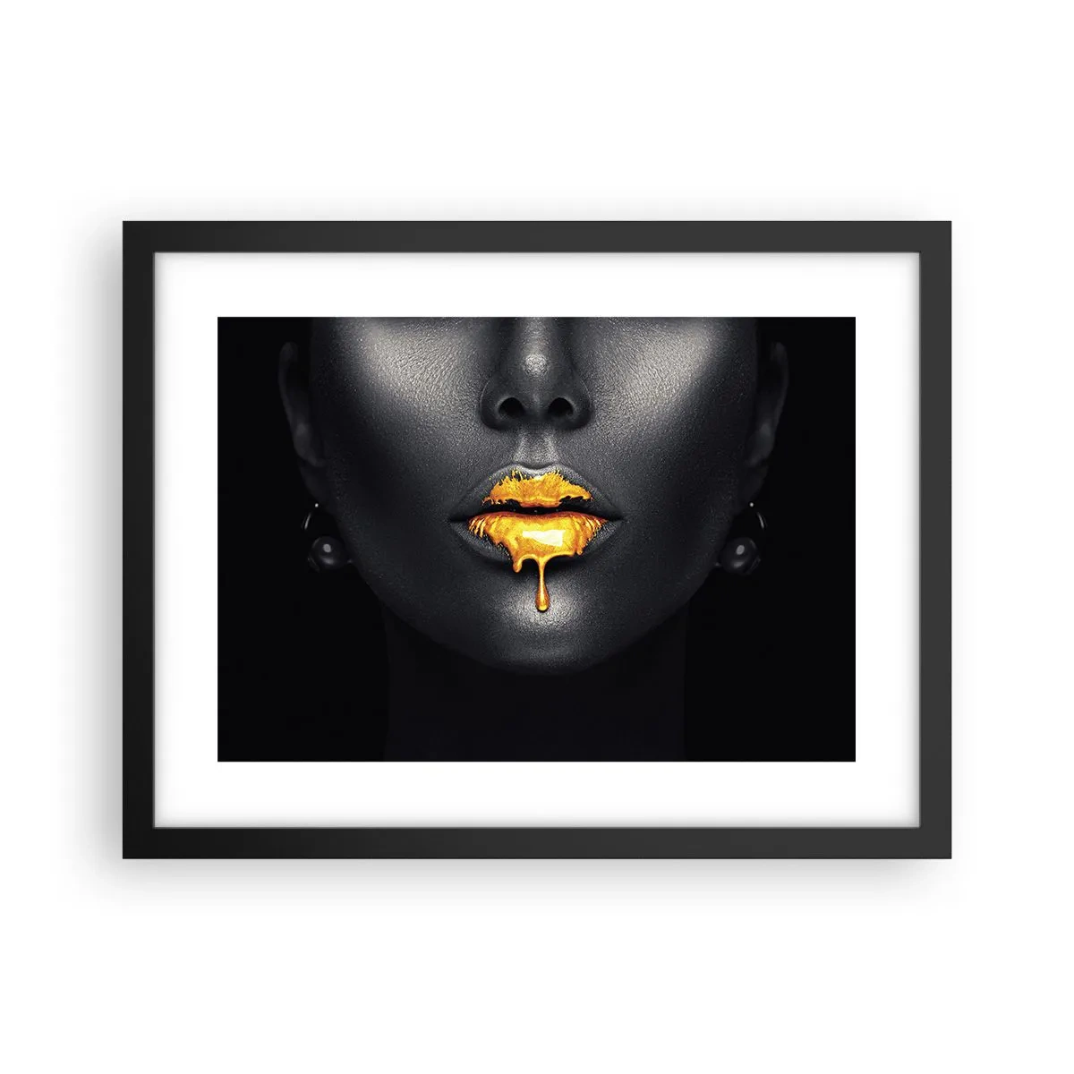 Poster in einem schwarzem Rahmen - Goldmaul - 40x30 cm