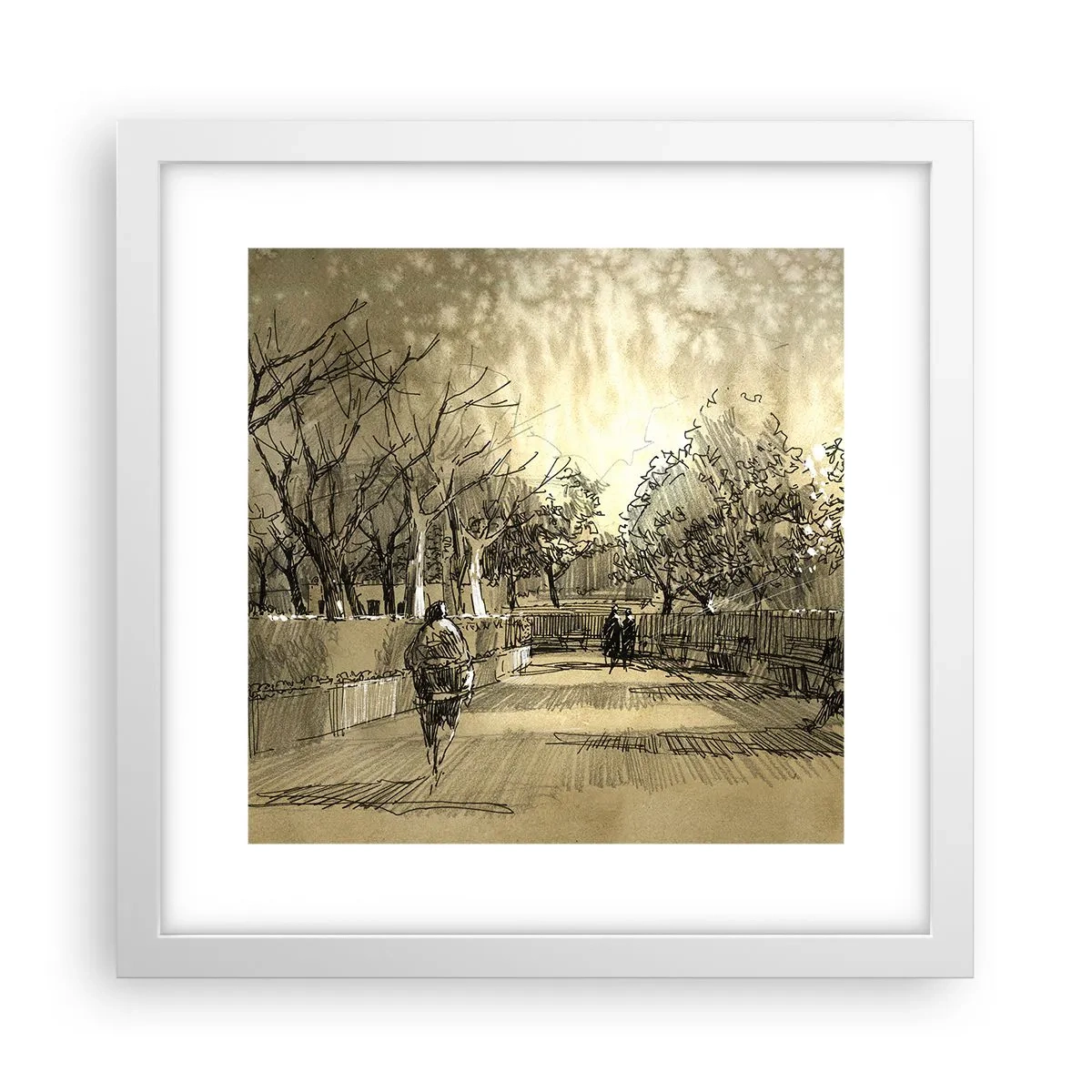 Poster in einem weißen Rahmen - Ein Moment mit einer Feder angehalten - 30x30 cm