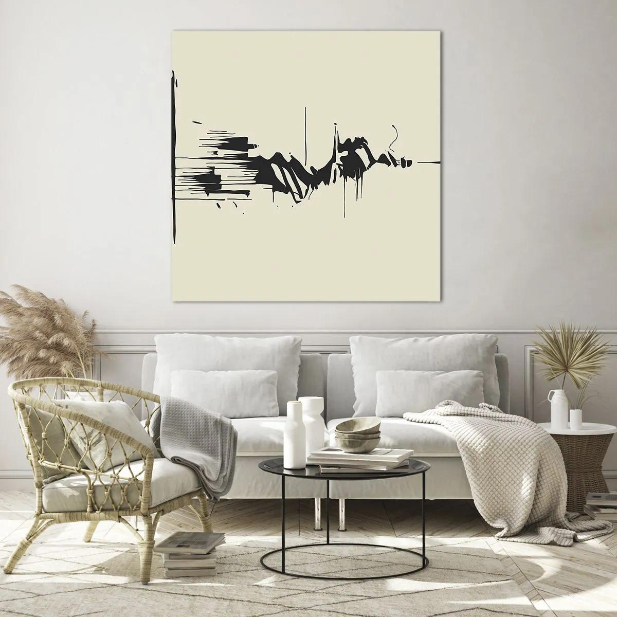 Glasbild - Bild auf glas - Hastige Abstraktion - 40x40 cm