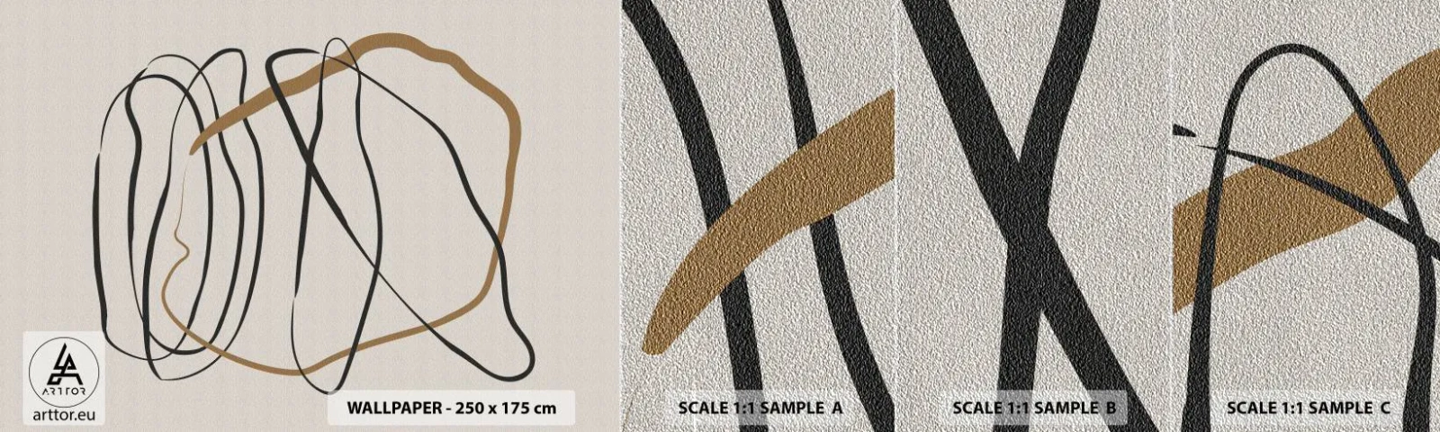 Fototapeten Muster Premium Sand - Komposition – Looptanz - Stück, Minimalistisch, Art Deco - 100x30 cm