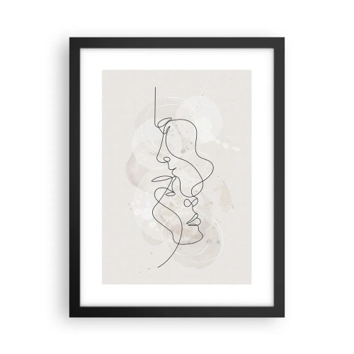 Poster in einem schwarzem Rahmen - Verstrickt in eine Umarmung - 30x40 cm