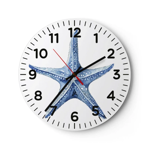 Wanduhr - Glasuhr - Stern des Meeres - 40x40 cm