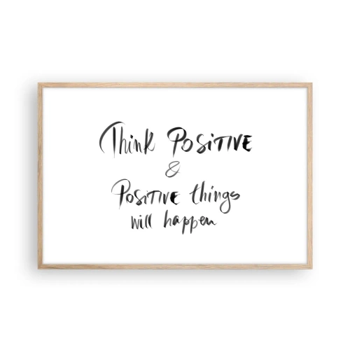 Poster in einem Rahmen aus heller Eiche - Wie soll man leben? - 91x61 cm